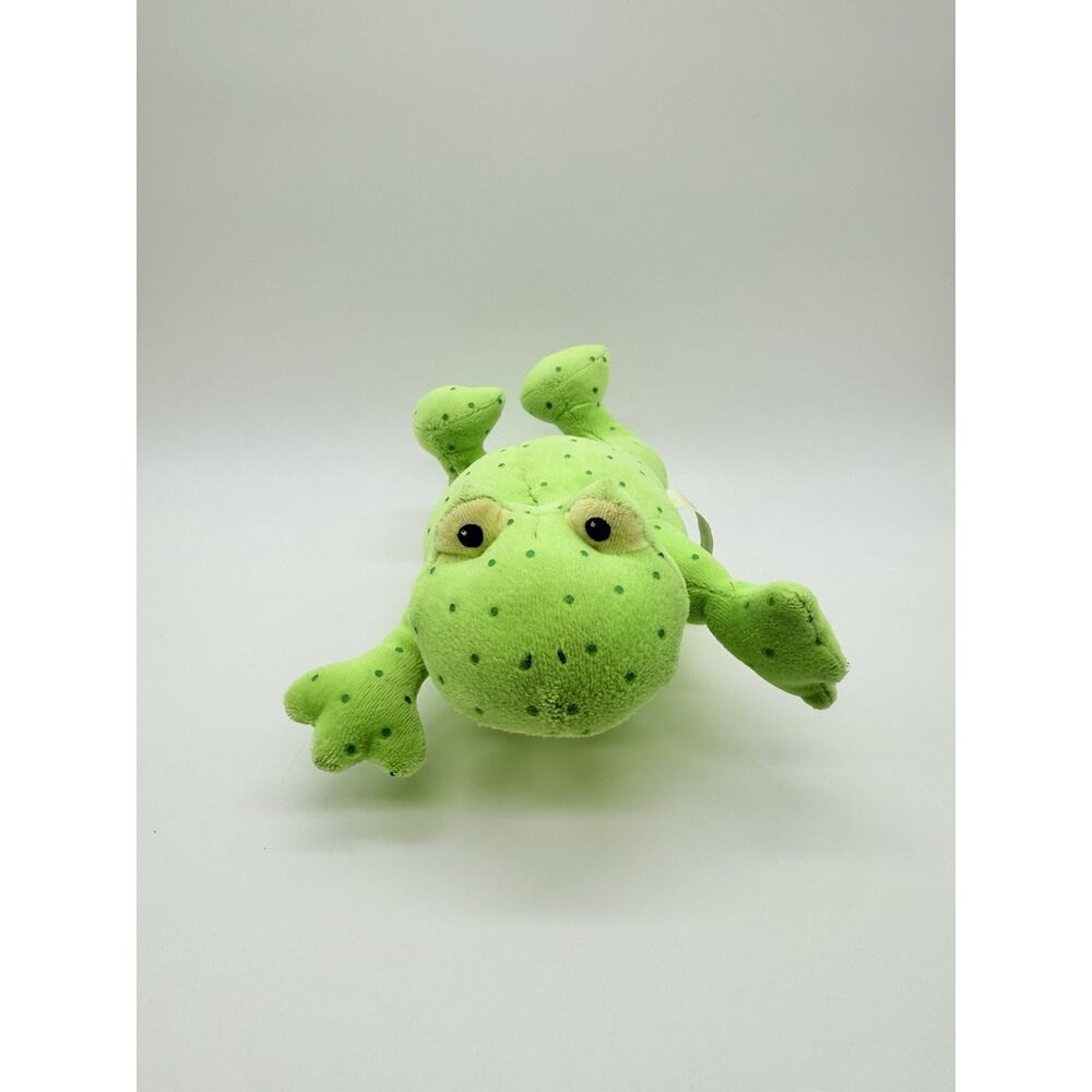 Vintage Mary Meyer Musical Plush Frog Green Spotted Wind-Up Moving Stuffed Toy